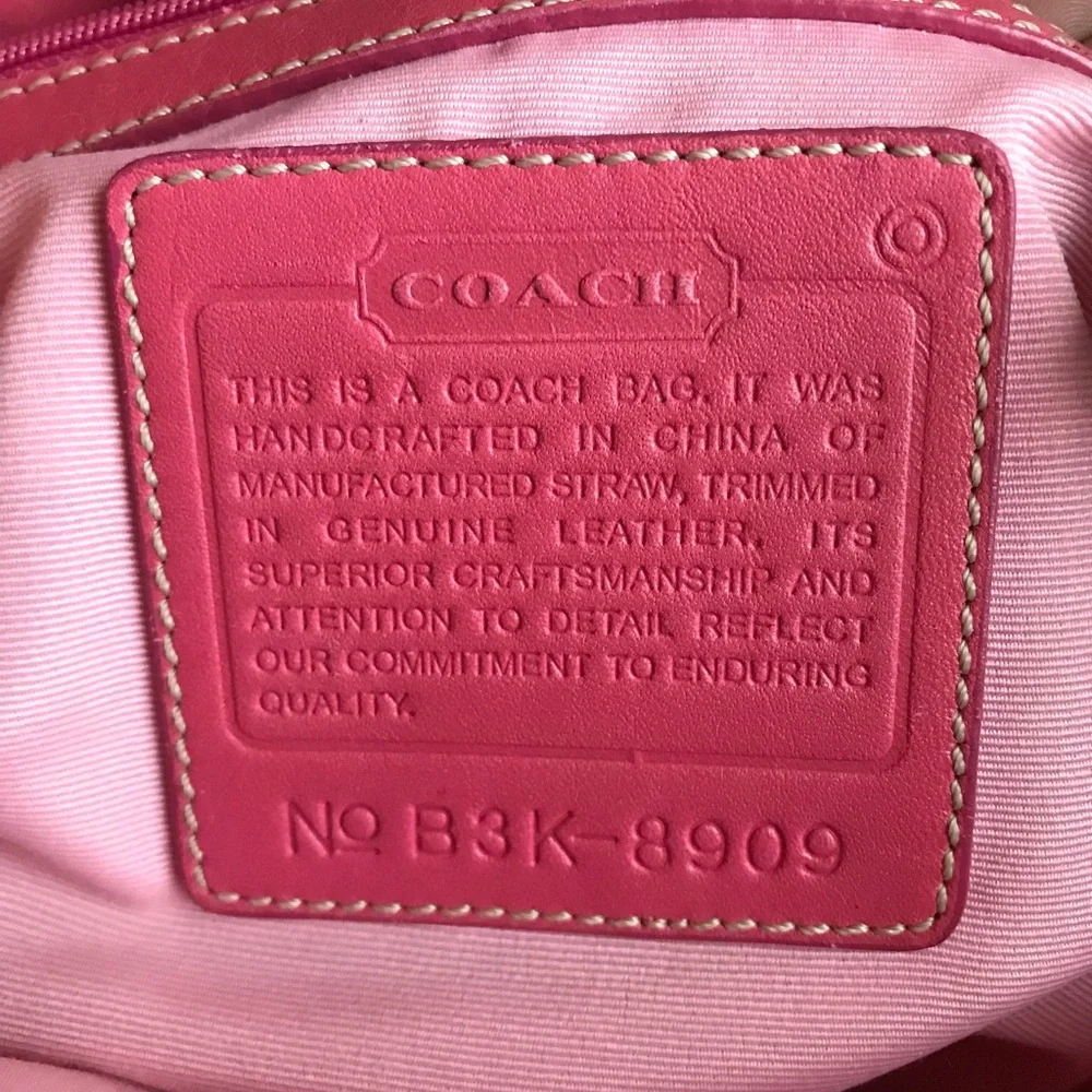 Coach Legacy Vintage Straw And Leather Small Tote, 8909 - Picture 3 of 15